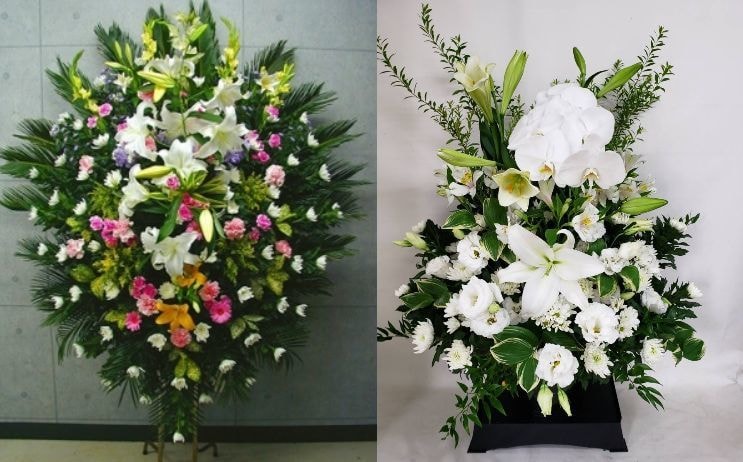 白カラーのお供え花束